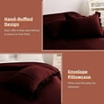thumbnail image 6 of D.N.G. BEDDINGS 5 Piece Luxury 5 Inch Two Layer Ruffle Comforter Set Premium Super Soft, 800 TC, 100% Egyptian Cotton, Super Soft, King/California King Size Wine Color, 6 of 7