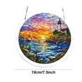 thumbnail image 3 of Acrylic Puzzles Suncatcher Window Hanging, Natural Scenery & Emerald Flame Hummingbird Pattern Jigsaw Sun Catchers Garden Decoration Home Decor 83 Pieces 7.4 Inch, 3 of 9
