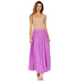 thumbnail image 5 of Sakkas Noemi Women's Long Maxi Summer Casual Boho Skirt Elastic Waist & Pockets - Purple - One Size, 5 of 5