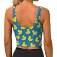 thumbnail image 3 of Lsque Rubber Duck Printed Women'S Sports Bra, Compression, Moisture Wicking, High-Impact Sports Bra For Women,Supportive sports bra-Medium, 3 of 9