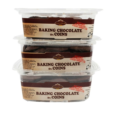King David Kosher Easy Melt Baking Chocolate Coins 12.34-ounce Jars (Pack of
