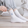thumbnail image 5 of Women Cotton Socks, Soft Cotton Bootie Socks Women Above Ankle Crew Sock - Style 4, 5 of 6