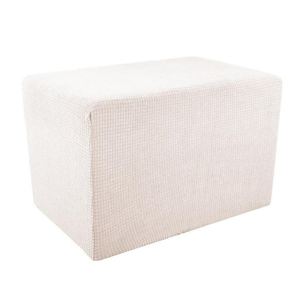 Funda para puf, reposapiés, taburete, funda protectora para muebles, a prueba de polvo M Crema Soledad Cubierta de puf otomano