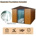 thumbnail image 3 of Miekor Furniture 8ft x 10ft Outdoor Metal Storage Shed with Metal Floor Base,Coffee B5A5355, 3 of 9