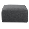 thumbnail image 5 of JERFIT Black Faux Leather Storage Ottoman Cube, Square Foot Rest Stool with Cushioned Top for Living Room, Bedroom, Dorm, 5 of 10