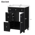 thumbnail image 2 of 24 Inch Bathroom Vanity with Ceramic Sink, Freestanding Bathroom Cabinet with 2 Drawers and 1 Door, Floor Bathroom Organizer with Wood Frame, 2 of 9