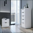 thumbnail image 5 of Bedroom Furniture Set Raymer 2 Piece Nightstand + Tall Dresser Space-Saving | White | Particle Board, 5 of 6