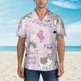 thumbnail image 4 of Lsque No Drama Llama pattern Hawaiian Shirt for Men, Unisex Summer Beach Casual Short Sleeve Button Down Shirts-X-Large, 4 of 9
