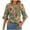 Green, variant on Tops for Women Plus Size 3/4 Sleeve Ruffle Floral Printed V-neck Casual Three-quarter Sleeve T-shirt Green XXL