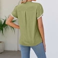 thumbnail image 5 of HAPIMO Women's Loose Pullover Dressy Tunic Clearance Solid Color Trendy Summer Tees Petal Sleeve Tassels V Neck Shirts for Teen Girls Elegant Casual Workout Tops Green M, 5 of 5