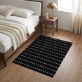 2x3 Washable Area Rugs,Abstract Art White Dotted Line on Black Non-Slip ...