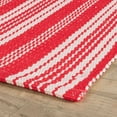 thumbnail image 5 of Ticking Stripe Red/Ivory Handwoven Indoor/Outdoor Rug, 6' x 9', 5 of 6