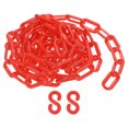 thumbnail image 1 of Plastic Chain Links, 1.9-Inch 10 Foot Barrier Chain with S-hooks, Red, 1 of 7