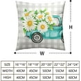 thumbnail image 2 of Spring Daisy Pillow Covers White Floral Throw Pillows Case 20 x 20 Blue Car Pillowcases Set of 2 Cotton Blend Spring Summer Day Decor for Indoor Living Room Bed, 2 of 6