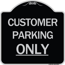 SignMission Designer Series Sign - Customer Parking Only | Black & Silver 18" X 18" Heavy-Gauge Aluminum Architectural Sign | Protect Your Business & Municipality | Made in the USA
