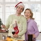 thumbnail image 4 of Delantal navideño para mujer, delantal de cocina con babero ajustable, delantal navideño de muñeco de nieve para fiesta, delantal con decoraciones navideñas., 4 of 5