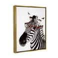 thumbnail image 3 of Stupell Industries Zebra Wearing Glasses Animals & Insects Painting Gold Floater Framed Art Print Wall Art, 25 x 31, 3 of 9