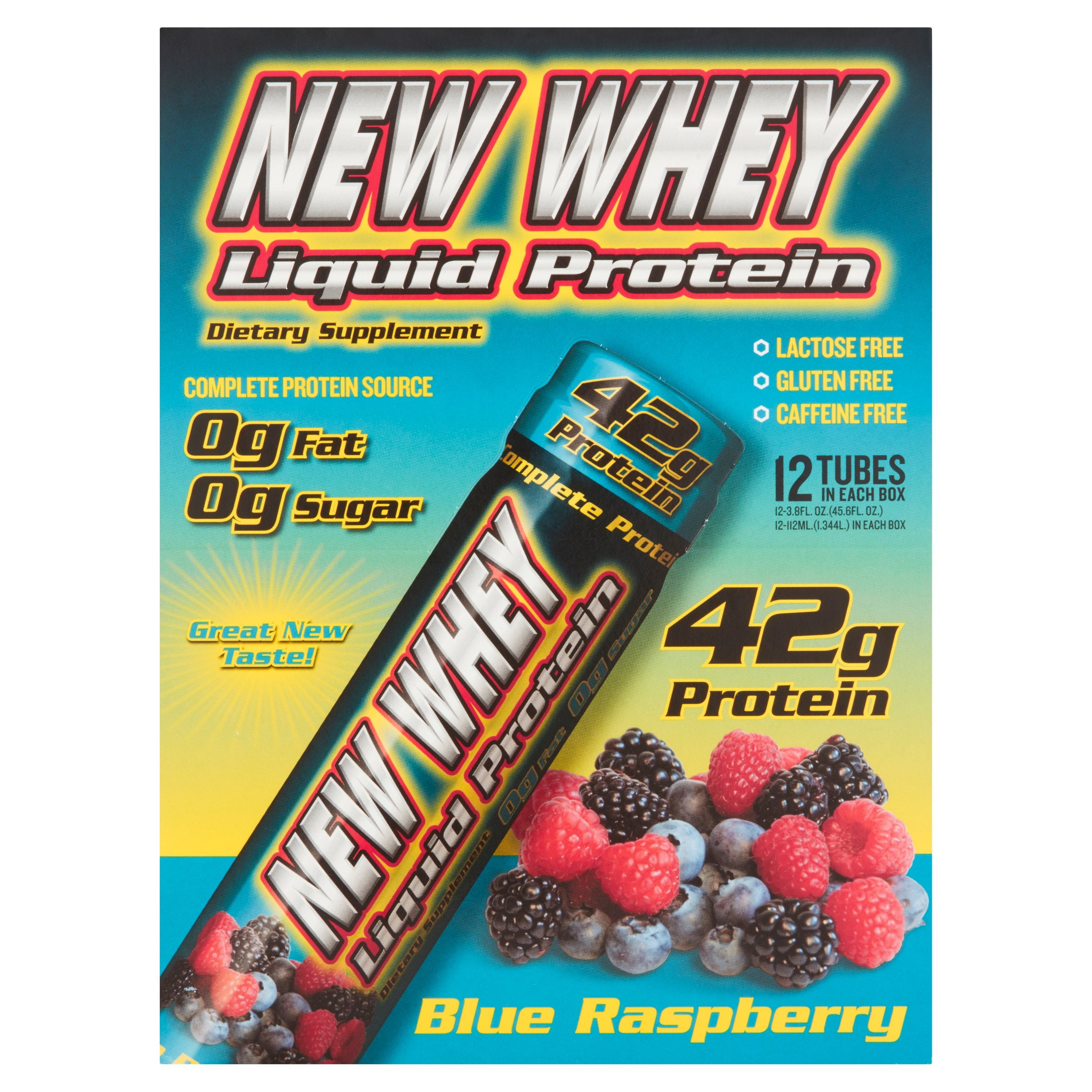 New Whey Liquid Protein 42g, Blue Raspbe