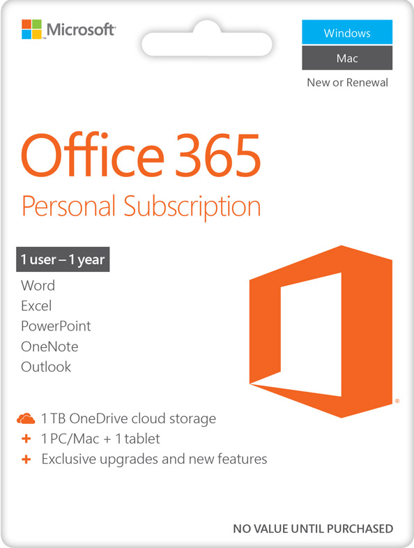 Microsoft Office 365 Personal | 1-year subscription, 1 user - Walmart.com