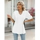 thumbnail image 3 of Blusa YLIRJ White Fashion de manga corta con cuello en V para mujer, 3 of 6