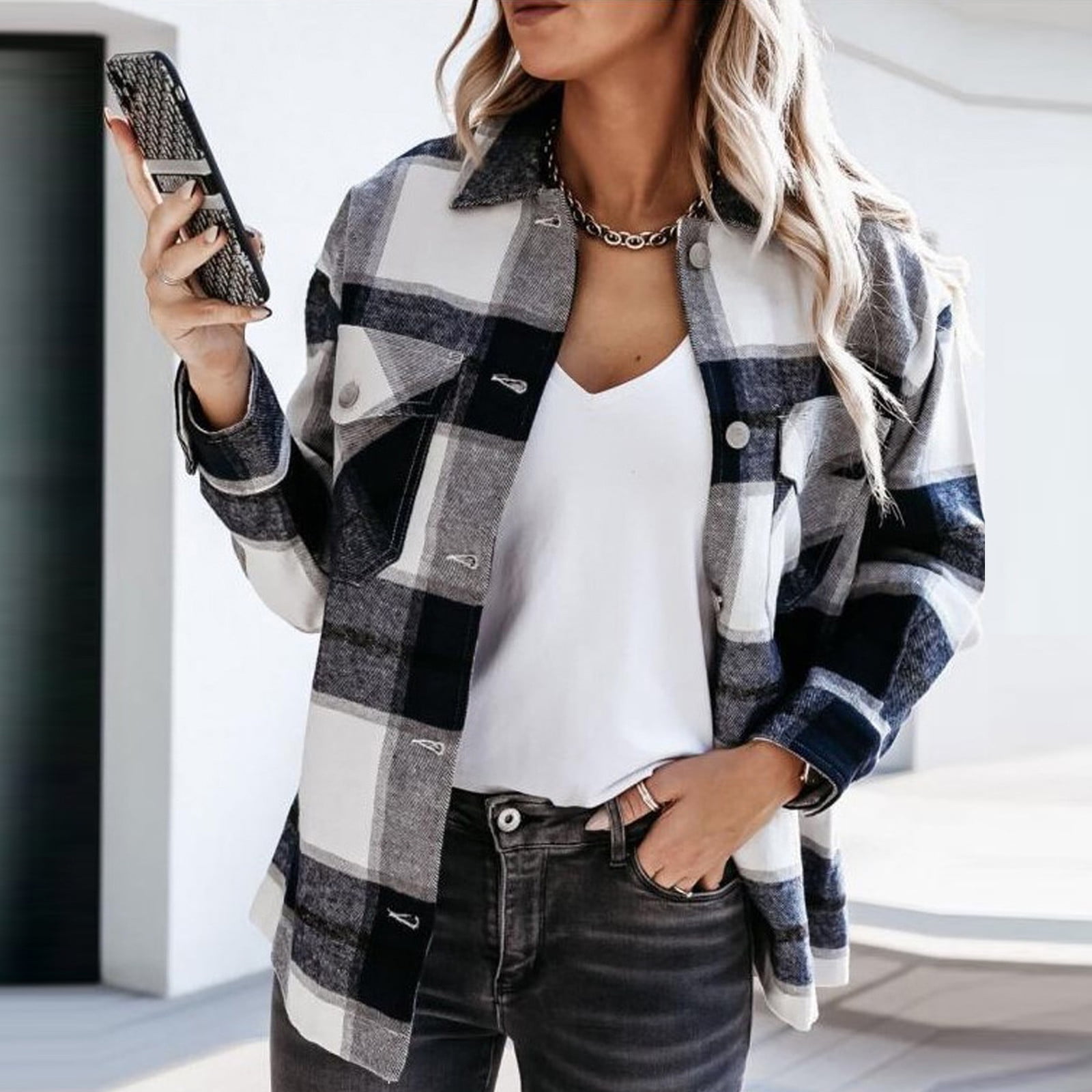 Fashion Women Long Sleeves Gradient Print Ripped Single-breasted Coat Casual