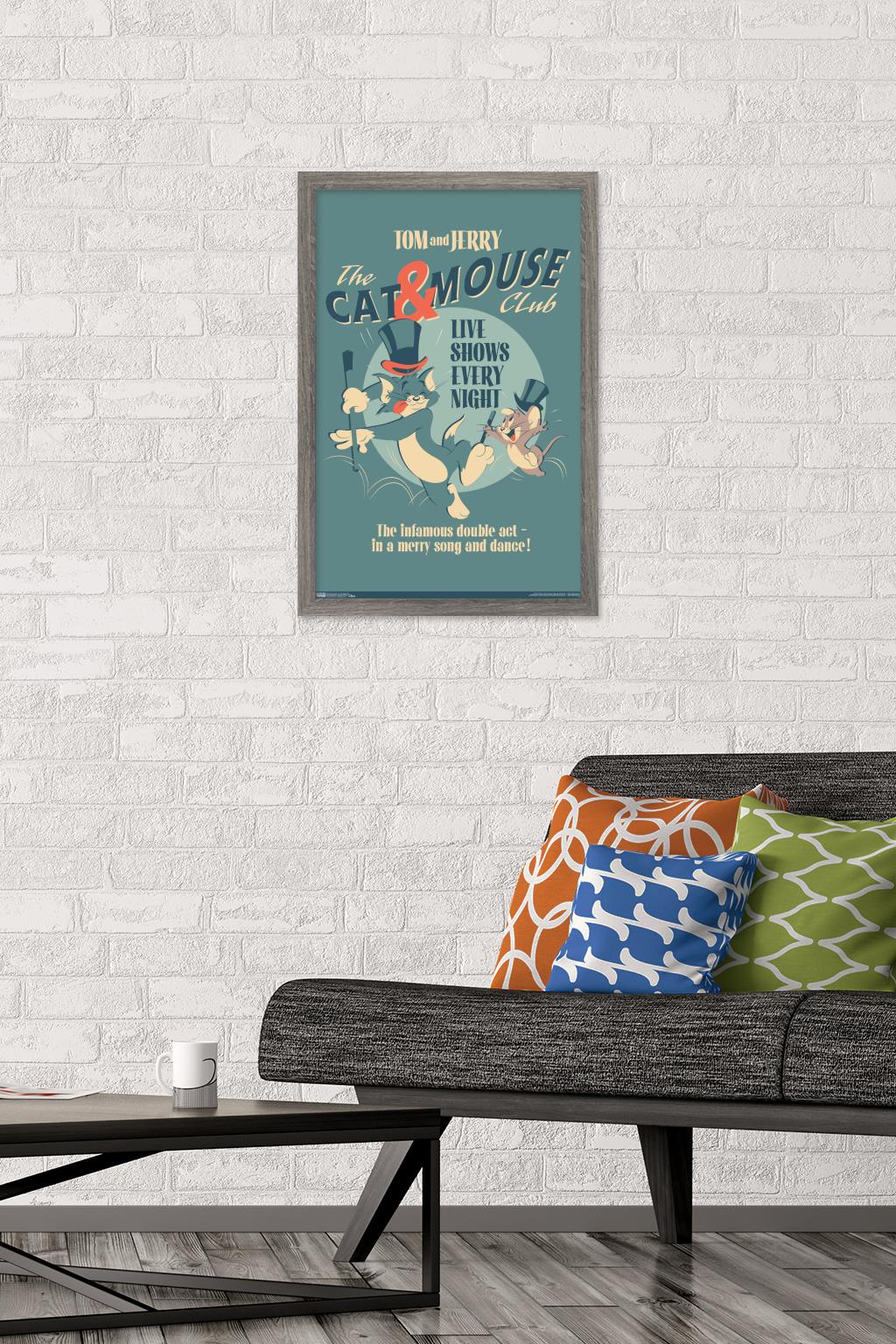 Tom And Jerry - Cat And Mouse Club Wall Poster, 14.725" x 22.375", Framed