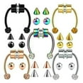 thumbnail image 2 of K-KED Magnetic Crystal Fake Septums Nose Ring Segment Helix Tragus Faux Non-Piercing.-1# Golden, 2 of 9
