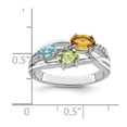 thumbnail image 3 of Finest Gold Sterling Silver Rhodium-Plated 1.09TW CI-PE-LSBT-WT Ring - Size 8, 3 of 6