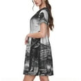 thumbnail image 2 of Lsque 60s Black White Western Cowboy Print Women's Casual Dress T-Shirt Summer Short Sleeve Scoop Neck Swing Dresses, 2 of 6