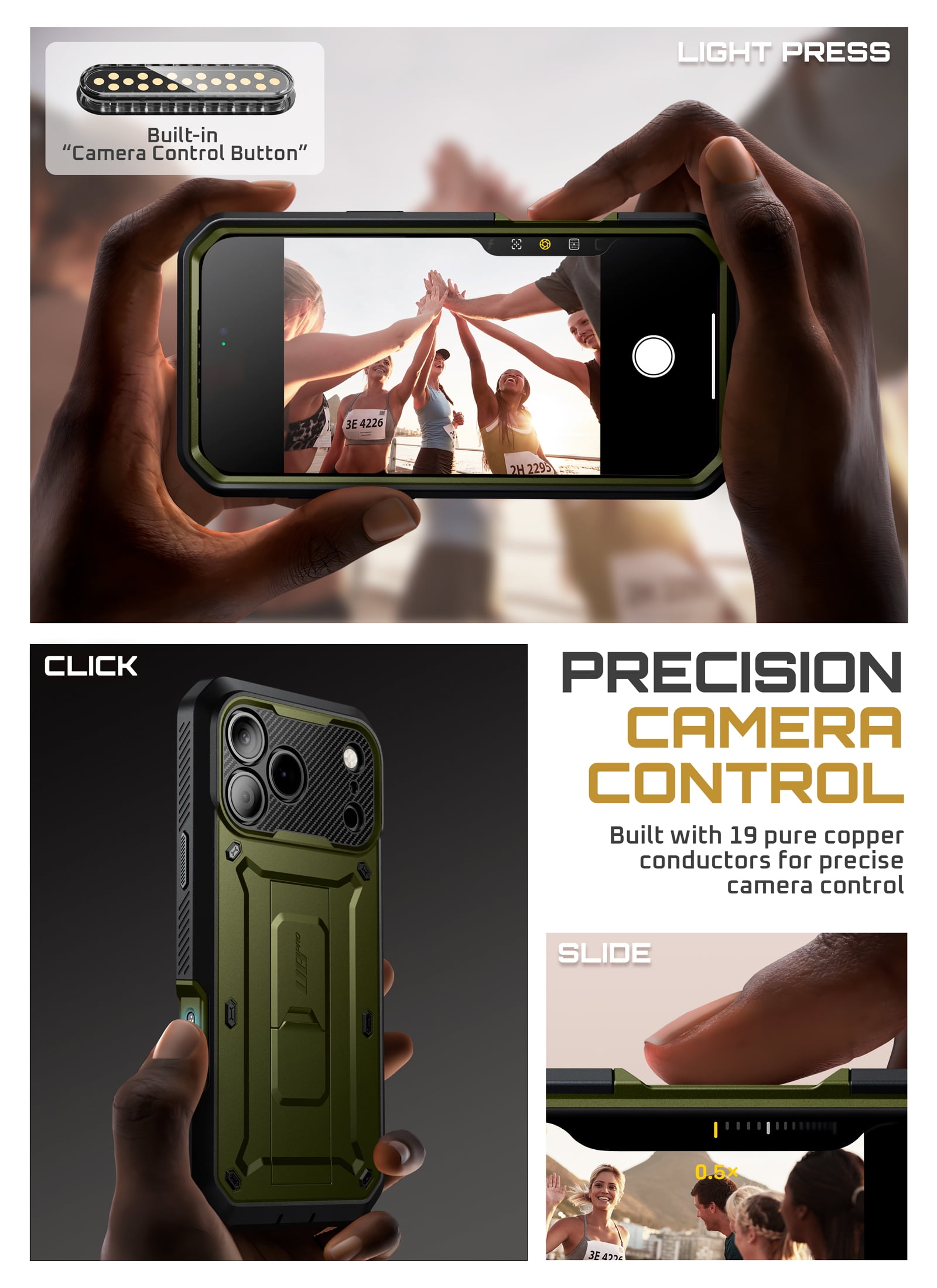 SUPCASE Unicorn Beetle Pro for Apple iPhone 17 Pro 6.3" 2025 Case, [Built-in Screen Protector & Stand & Camera Control Button & Belt-Clip] Military-Grade Protection 360° Shockproof Cover Shell, Guldan