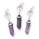 thumbnail image 2 of Natural Amethyst Pointed Big Pendants Double Terminated Pointed with Platinum Plated Brass Findings Faceted Bullet 59~67x14~15mm Hole: 7x5mm Gemstone: 41~44x8mm, 2 of 3