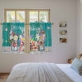 thumbnail image 3 of Spring Flowers Kitchen Curtain for Berdoom Living Room Cafe 45 Inch Length, Farmhouse Watercolor Teal Wood Grain Tiers Curtains Light Filtering Drapes Rod Pocket Window Treatment 2 Panels 52"Wx45"L, 3 of 8