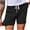 Black, variant on ZVNAΖH Mens Shorts Casual Stretch Waist Drawstring Shorts with Print Pockets Golf Shorts Beach Shorts for Vacation