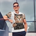 thumbnail image 4 of Xecao Cat Holding Mugshot Sign Pattern Men’s Polo Shirt with Buttoned Collar Soft Breathable Casual Polo Shirt for Work, Leisure, and Outdoor Activities-Small, 4 of 6