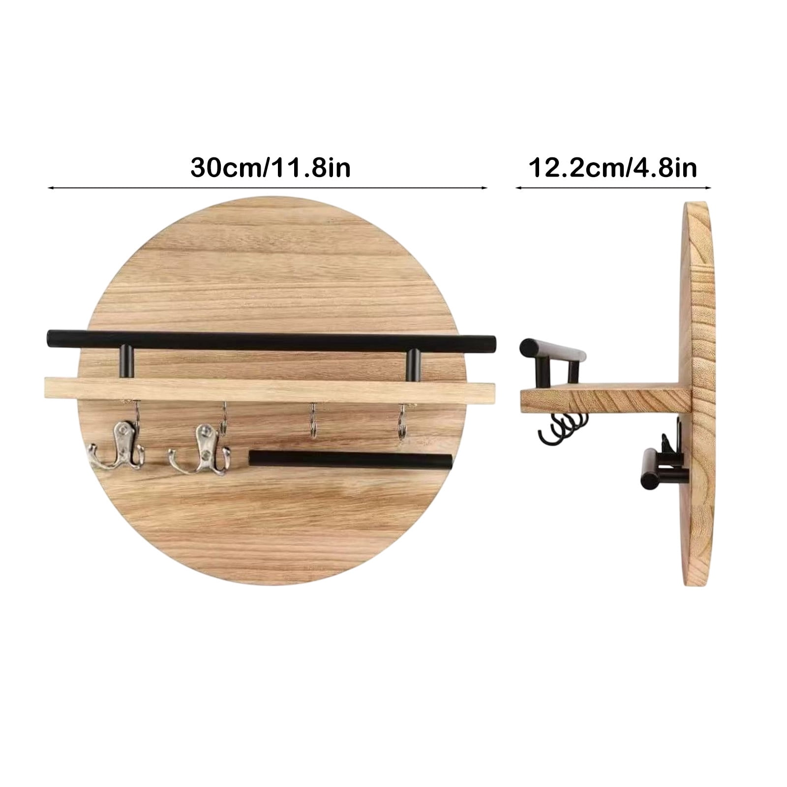 FEOLGEHLY Floating Shelves Set of 2, Wall Mounted Shelf with Invisible Brackets, Rustic Wood Storage Display for Bathroom, Bedroom, Kitchen, Living Room, No Drill Adhesive Option Available
