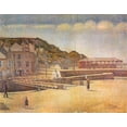 thumbnail image 2 of Seurat, Georges 24x20 Black Ornate Wood Framed with Double Matting Museum Art Print Titled - Port-En Bessin 1888, 2 of 4