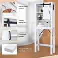 thumbnail image 4 of Resenkos 3-Tier Wodden Bathroom Cabinet with Sliding Barn Door and 3-position Adjustable Shelves-White, Bathroom Cabinet Organizer, 4 of 7