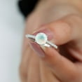 thumbnail image 3 of Rosec Jewels Solitaire Ethiopian Opal Ring with Diamond for Women, October Birthstone Ring, 18K White Gold, US 4.50, 3 of 8
