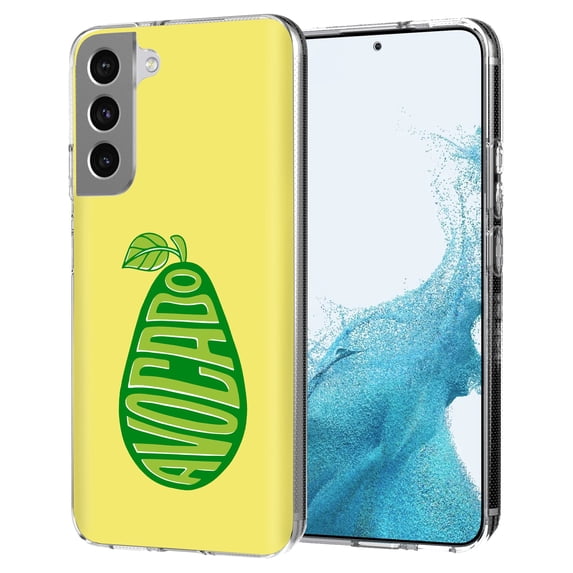 TalkingCase Thin Slim Case Compatible for Samsung Galaxy S22 5G, Text Green Avocado Print, Lightweight, Flexible, Soft, USA
