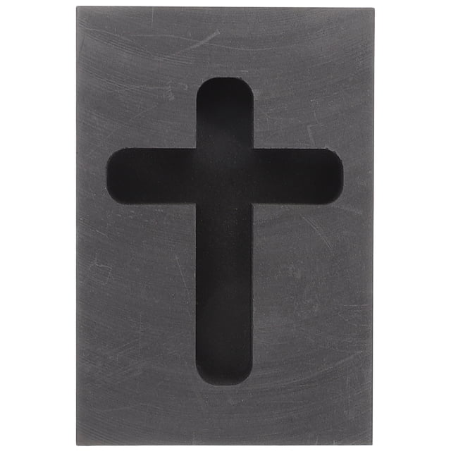 Shisuyan Cross Graphite Mold for Jewelry Crafting Graphite Casting Crucible Melting Mold for Metalworking for Gold Silver and Copper Melting
