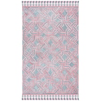 SAFAVIEH Sahara Horgan Geometric Trellis Area Rug, Pink/Grey, 5' x 8'