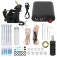 thumbnail image 1 of Juego de máquina de tatuaje con bobina, cable de Clip, Pedal, fuente de alimentación, aguja, Kit de tatuaje para práctica principiante (90-265V), enchufe de EE. UU., 1 of 14