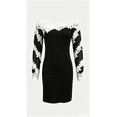 thumbnail image 3 of Women’s Black Lace Off Shoulder Bodycon Mini Dress Long Sleeve Gothic Party Dress with White Lace Trim Scalloped Edge and Sheer Lace Sleeves, 3 of 3