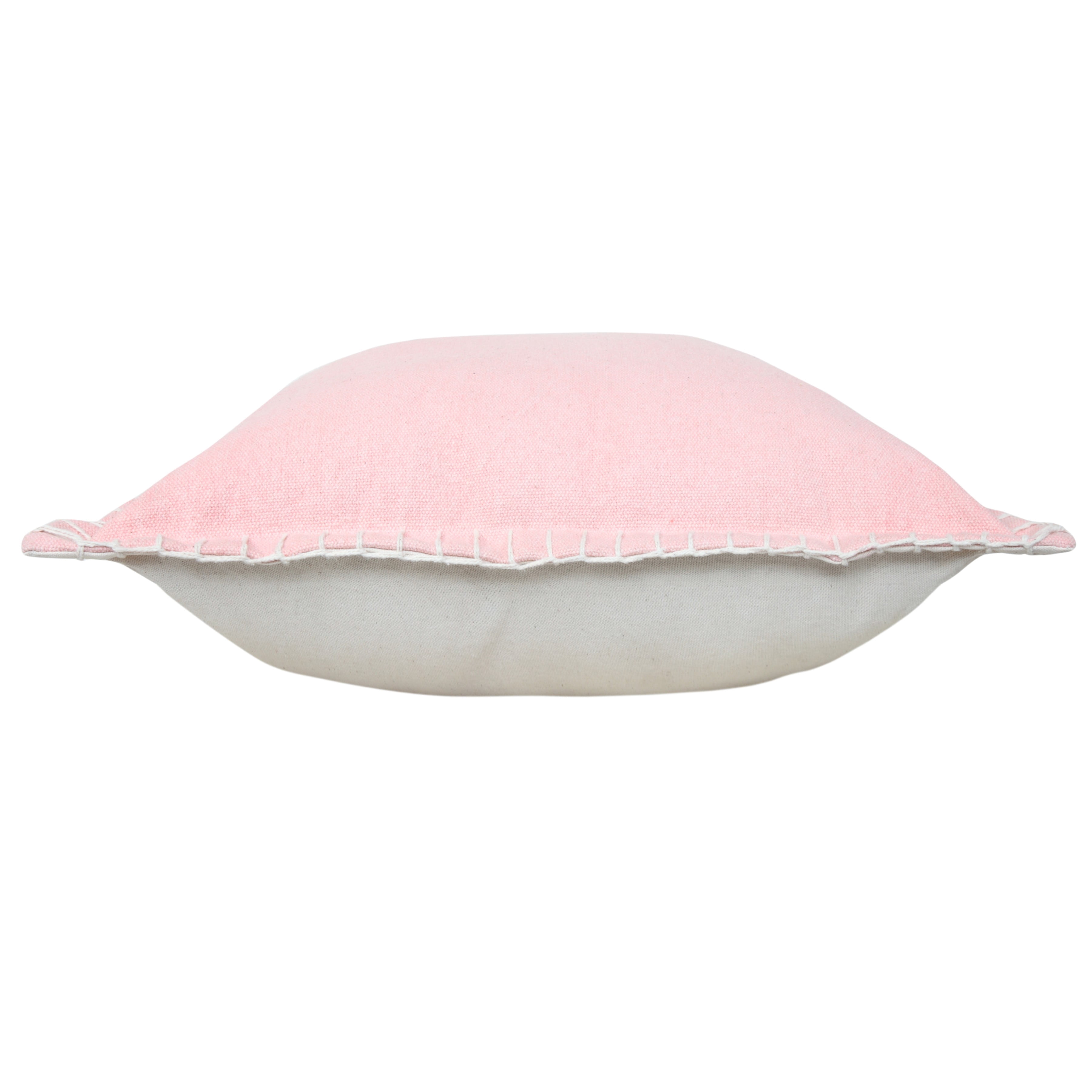 Harlow Hill Wilma 20" x 20" Solid Cotton Adult Decorative Feather Filled Pillow, Light Pink