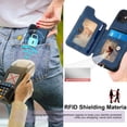 thumbnail image 2 of 12 Mini Case,Card Holder Wallet for iPhone 12 Mini Case,Ring Holder Stand,RFID-Blocking,Wrist Strap,Camera Protector,Leather  Protective Flip Cover for iPhone Mini 12 Case (Blue), 2 of 14