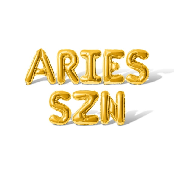 Letter Balloons - ARIES SZN 16" Inch Alphabet Letters Foil Mylar Balloon Birthday Party Banner (Gold)