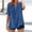 Blue, variant on Lumosvexa Womens Plain T-Shirt for Women Linen Short Shirt Tops V-neck Cotton T Shirt Blue Size S