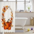 thumbnail image 3 of Manfei Thanksgiving Pumpkin Print Shower Curtain 72Wx84L,Autumn Harvest Bathroom Shower Curtain, 3 of 5