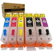 F-ink 6 Colors Empty Refillable Ink Cartridges Replacement for Canon 280xxl 281xxl PGI-280XXL CLI-281XXL for PIXMA