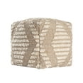 thumbnail image 3 of Ox Bay Hayden Square Natural/Ivory Diamond Indoor Pouf Ottoman, 18"H x 18"W, 3 of 7